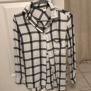 white and black button up